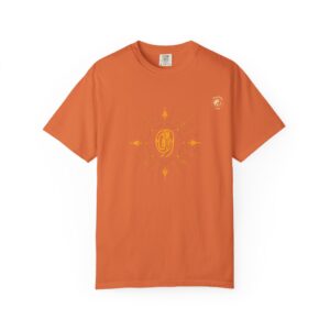 Unisex T-shirt Featuring Taoist Golden Light Mantra - Burnt Orange, 4XL