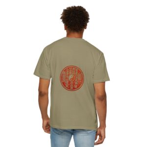 Unisex Garment-Dyed T-shirt Featuring Taoist Mountain Spirit Flower Money Talisman